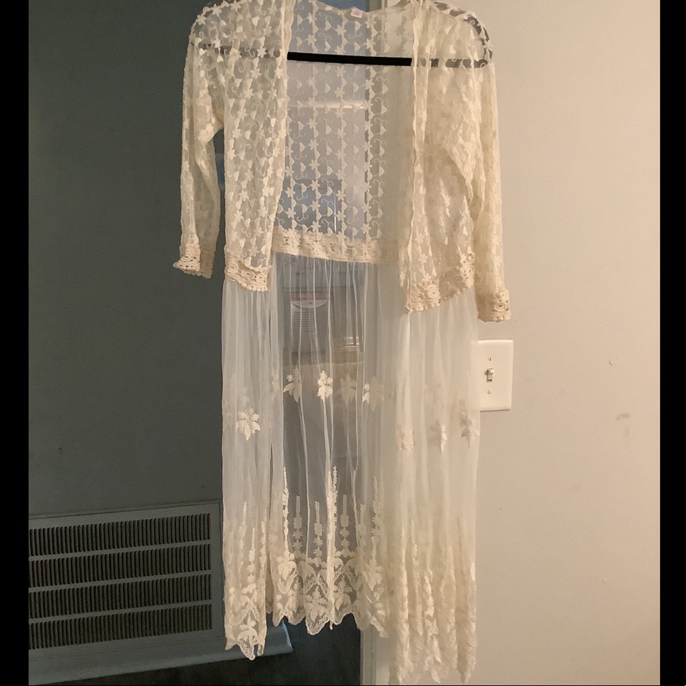 Cream lace cardigan